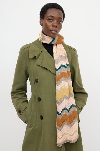 M Missoni Knit Metallic Chevron Scarf