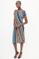 Missoni Black & Multi Chevron Knit Dress