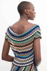 Missoni Black & Multi Chevron Knit Dress