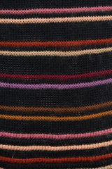 Missoni Black & Multi Striped Knit Scarf