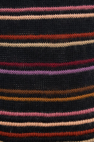 Missoni Black & Multi Striped Knit Scarf