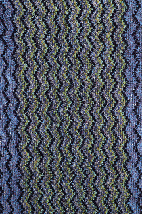 Missoni Blue & Green Wool Blend Chevron Scarf