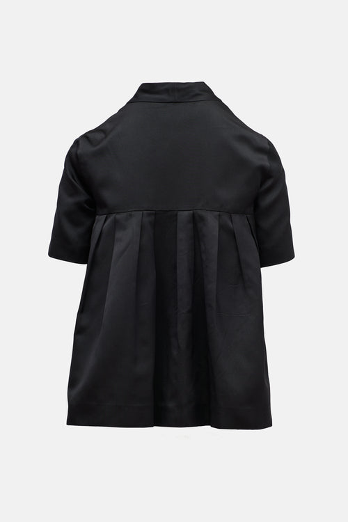 Miu Miu 2007 Silk Grosgrain Pleated Top