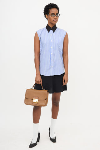 Miu Miu Madras Leather Flap Shoulder Bag
