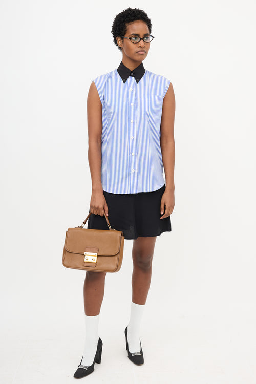 Miu Miu Madras Leather Flap Shoulder Bag