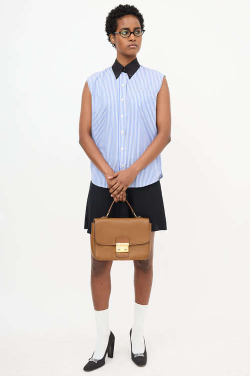 Miu Miu Madras Leather Flap Shoulder Bag