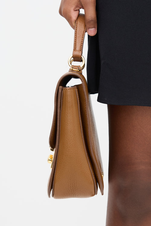 Miu Miu Madras Leather Flap Shoulder Bag