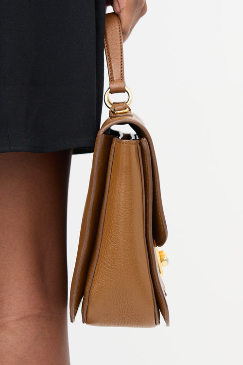 Miu Miu Madras Leather Flap Shoulder Bag