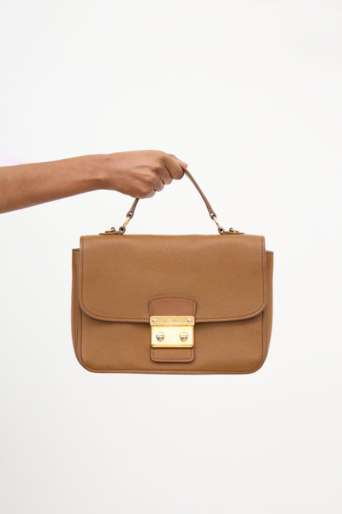 Miu Miu Madras Leather Flap Shoulder Bag