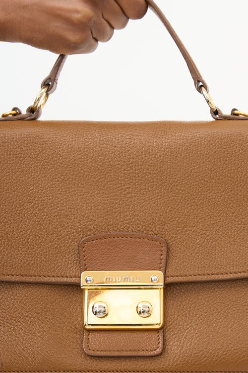 Miu Miu Madras Leather Flap Shoulder Bag