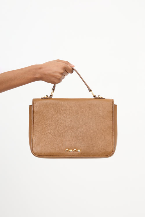 Miu Miu Madras Leather Flap Shoulder Bag