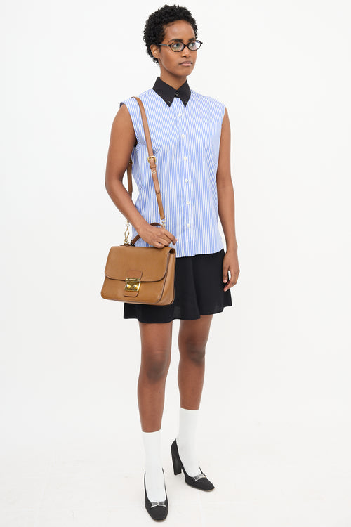 Miu Miu Madras Leather Flap Shoulder Bag