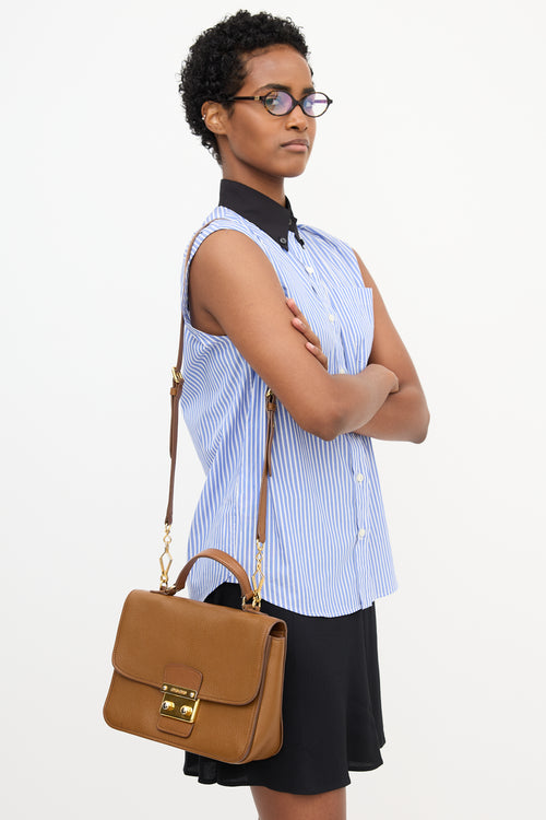 Miu Miu Madras Leather Flap Shoulder Bag