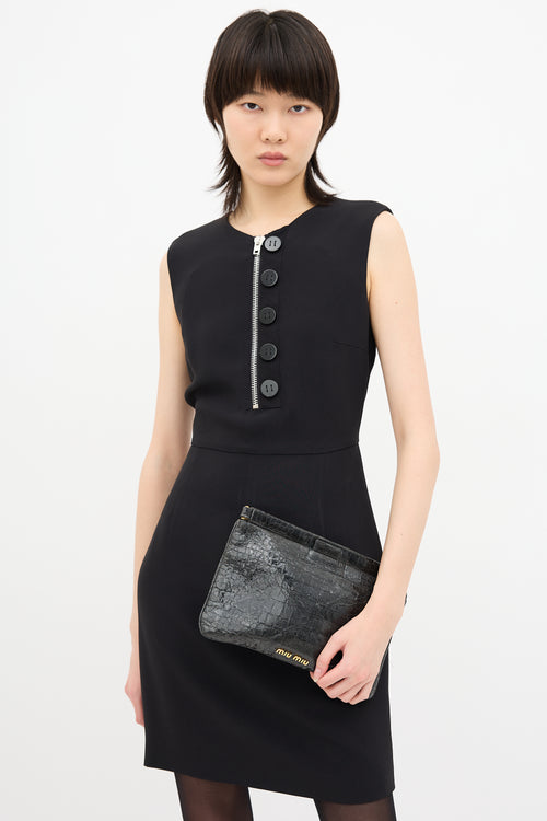 Miu Miu Leather Embossed Clutch