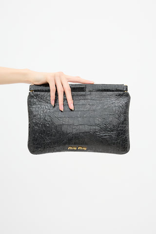 Miu Miu Leather Embossed Clutch