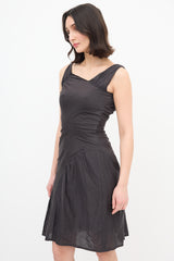 Miu Miu Dark Grey Asymmetric Ruched Dress