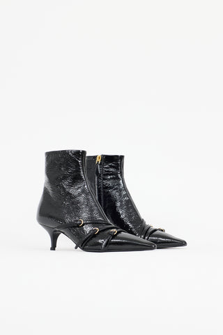 Prada Patent Leather Buckle Boot