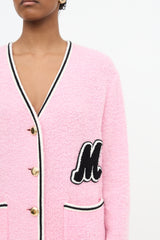 Miu Miu 2021 Boucle Patch Logo Cardigan