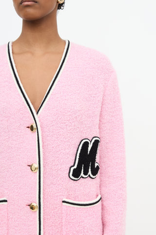 Miu Miu 2021 Boucle Patch Logo Cardigan