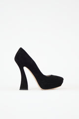 Miu Miu Suede Platform Curve Pump