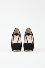 Miu Miu Suede Platform Curve Pump