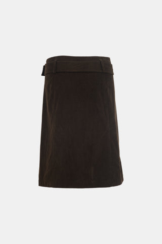 Miu Miu Corduroy Belted Wrap Skirt