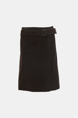 Miu Miu Corduroy Belted Wrap Skirt