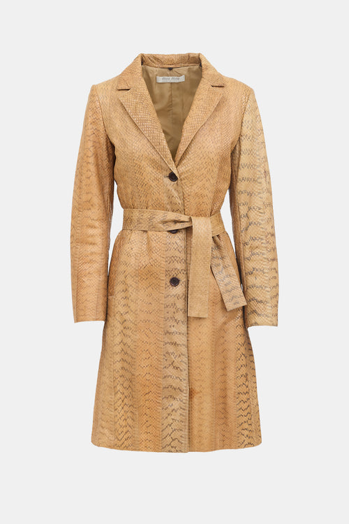 Miu Miu Vintage Exotic Leather Coat