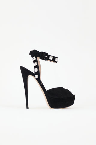 Miu Miu Suede Crystal Heel