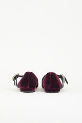 Miu Miu Velvet Crystal Buckle Maryjane