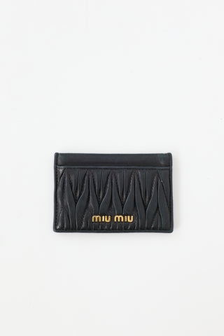 Miu Miu Ruched Leather Card Holder