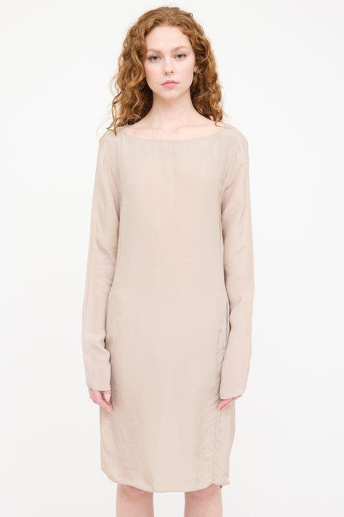MM6 Maison Margiela Satin Long Sleeve Over Lay Dress