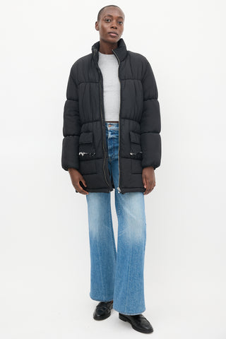 MM6 Maison Margiela Black Quilted Puffer Coat