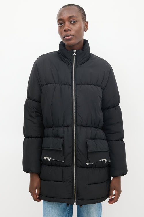 MM6 Maison Margiela Black Quilted Puffer Coat