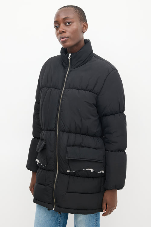 MM6 Maison Margiela Black Quilted Puffer Coat