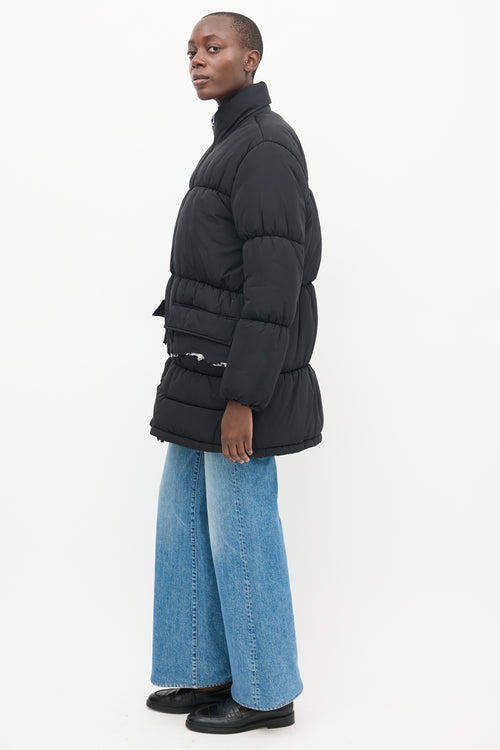 MM6 Maison Margiela Black Quilted Puffer Coat