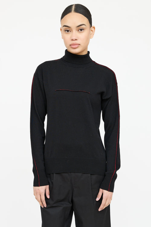 Contrast Stitch Turtleneck