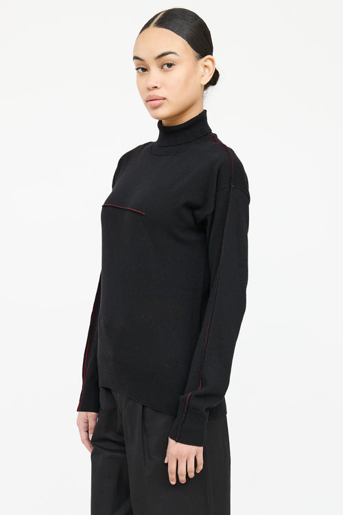 Contrast Stitch Turtleneck