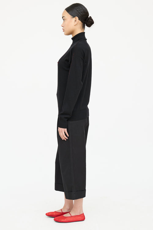 Contrast Stitch Turtleneck