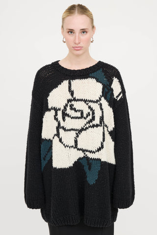 MM6 Maison Margiela Knit Rose Sweater Dress