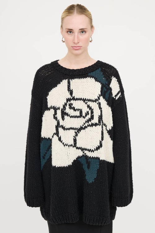 MM6 Maison Margiela Knit Rose Sweater Dress