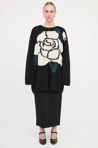MM6 Maison Margiela Knit Rose Sweater Dress