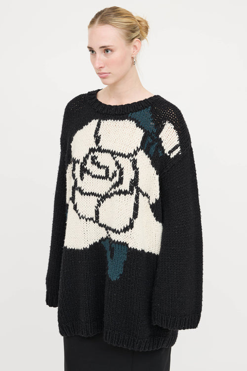 MM6 Maison Margiela Knit Rose Sweater Dress