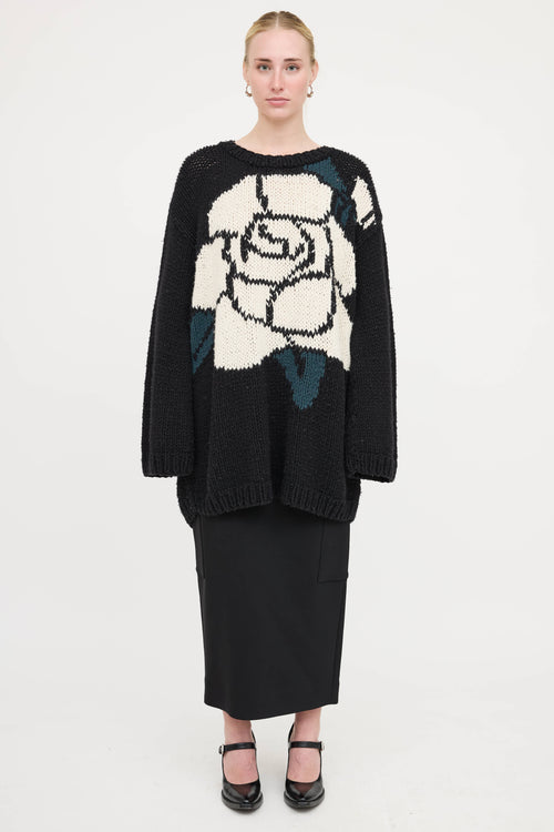 MM6 Maison Margiela Knit Rose Sweater Dress