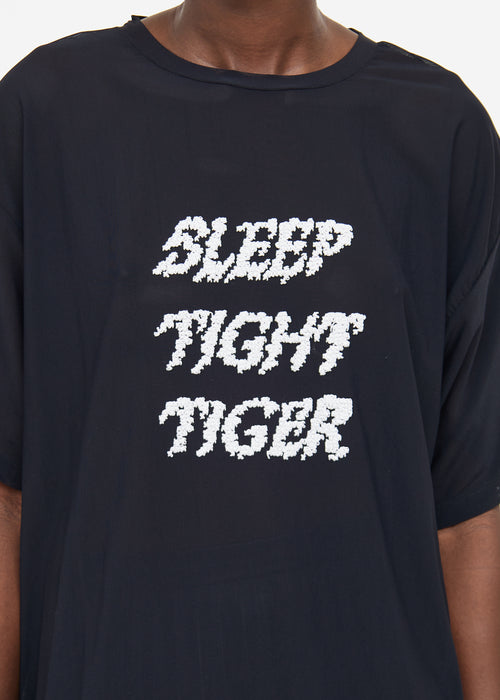 MM6 Maison Margiela Black & White Sleep Tight Tiger Short Sleeve Top