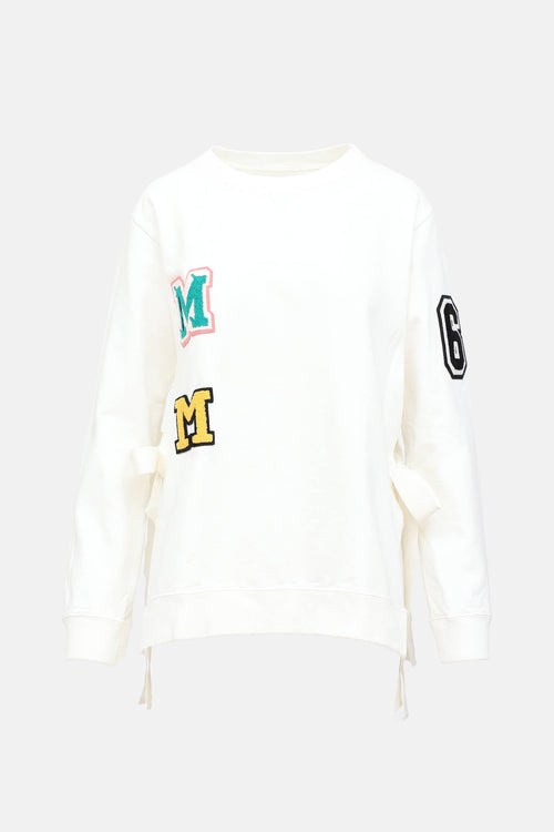 MM6 Maison Margiela Varsity Patch Tie Sweatshirt