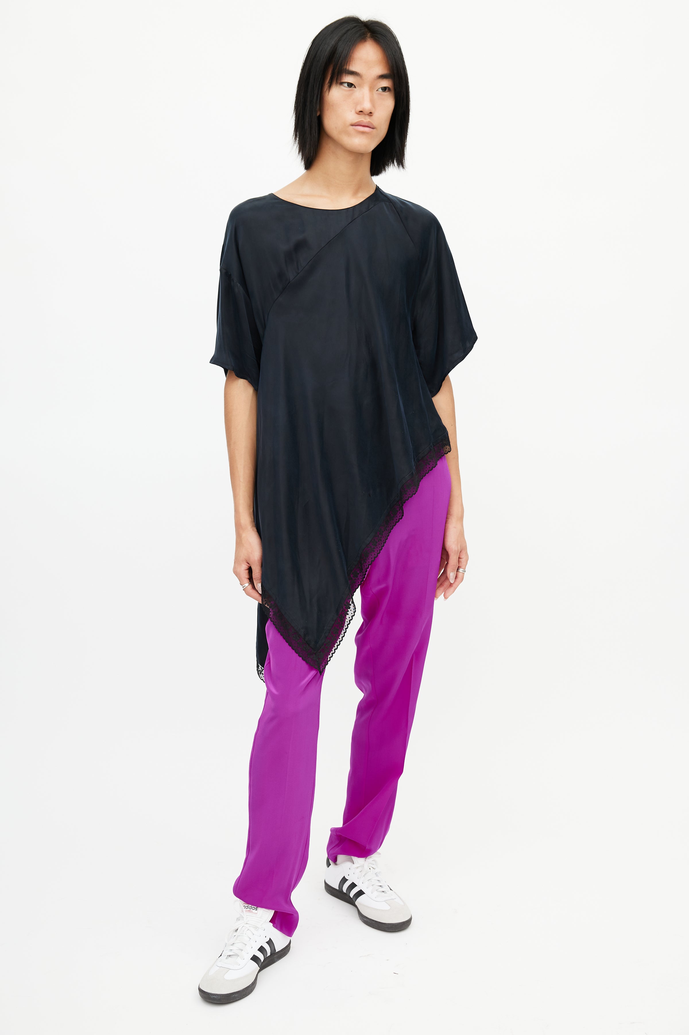 MM6 Maison Margiela // Black Asymmetrical Lace Top – VSP Consignment