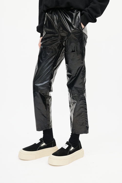 MM6 Maison Margiela Black Coated Cropped Trouser