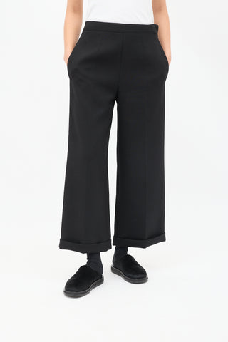 MM6 Maison Margiela Black Drop Seat Wide Leg Trouser