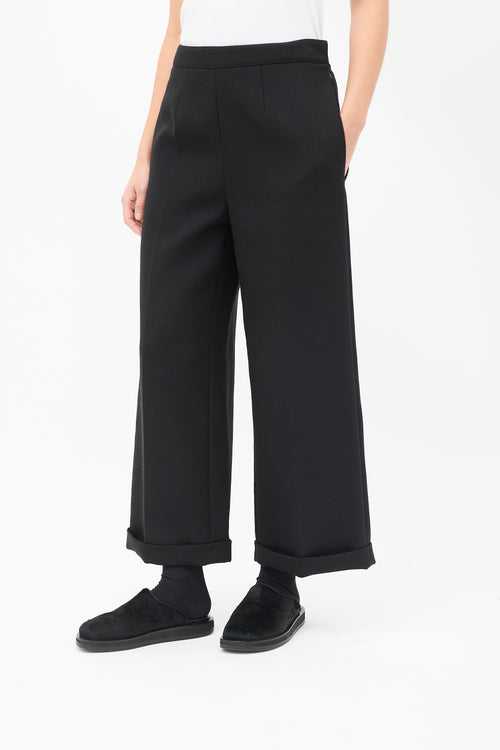 MM6 Maison Margiela Black Drop Seat Wide Leg Trouser